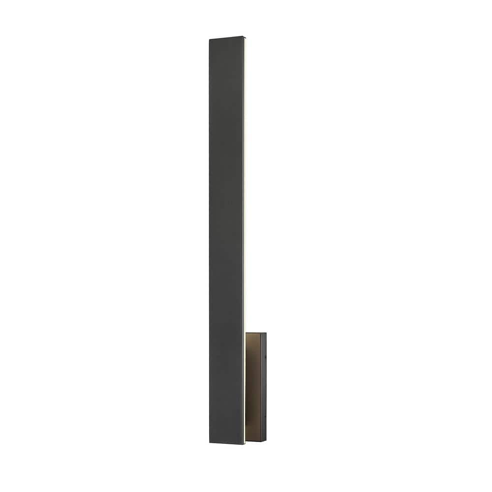 Stylet 36 in. Black Outdoor Hardwired Shaded Wall Sconce with Integrated LE