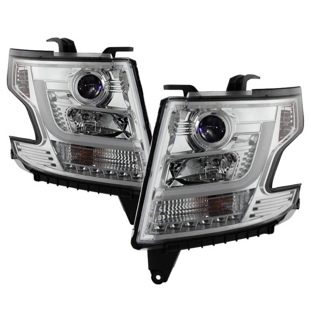 Spyder Auto Chevy Tahoe / Suburban 2015 -2016 Projector Headlights - DRL  LED - Chrome 5082534 - The Home Depot