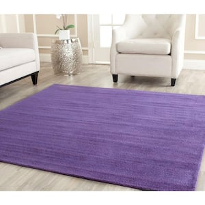 Himalaya Purple 6 ft. x 6 ft. Square Solid Area Rug