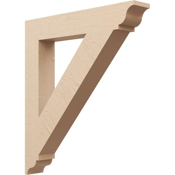 Ekena Millwork 5.5 in. x 40 in. x 36 in. Traditional Traditional Rough Cedar Woodgrain Timberthane Polyurethane Bracket, Primed Tan