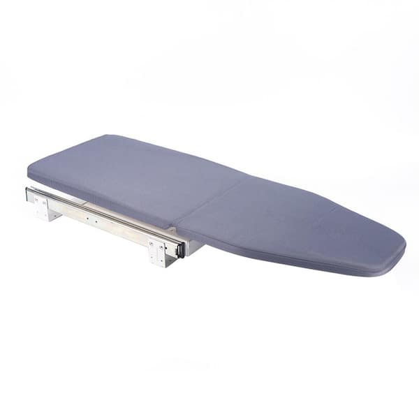 YIYIBYUS 31.9 in. x 11.8 in. Gray Non-Electric Metal Wall Mounted Closet Pull-Out Swivel Ironing Board