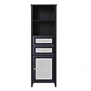 Winslow Tall Cabinet Black Rattan