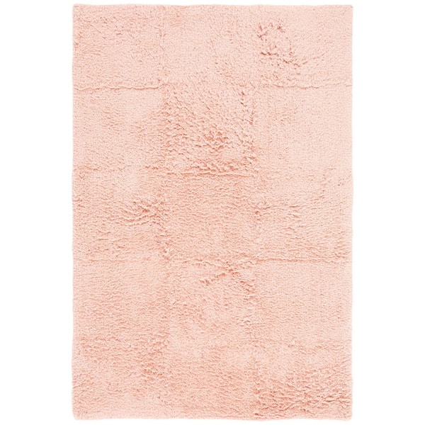 SAFAVIEH Easy Care Rose 3 ft. x 5 ft. High-Low Checkered Solid Area Rug