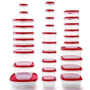 60Pc Food Storage Containers with Lids, Steam Vents, Microwave and Dishwasher Safe in Red