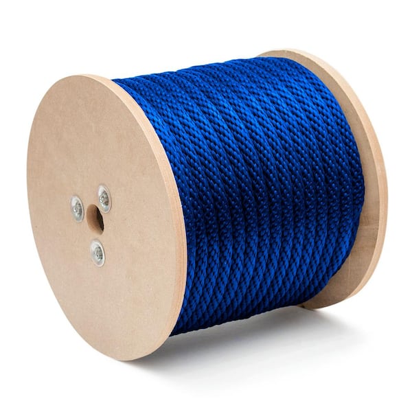 5/8 in. x 200 ft. Polypropylene Solid Braid Rope, Blue and White