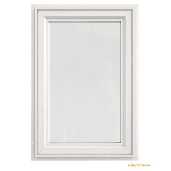 JELD-WEN 23.5 in. x 35.5 in. V-4500 Series White Vinyl Right-Handed Casement Window with Fiberglass Mesh Screen