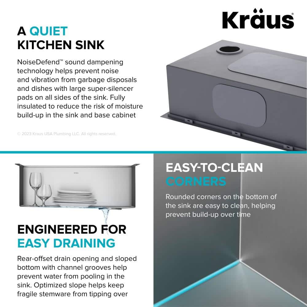 Kore 25-Inch Stainless Steel Drop-In Single Bowl Kitchen Sink with Accessories