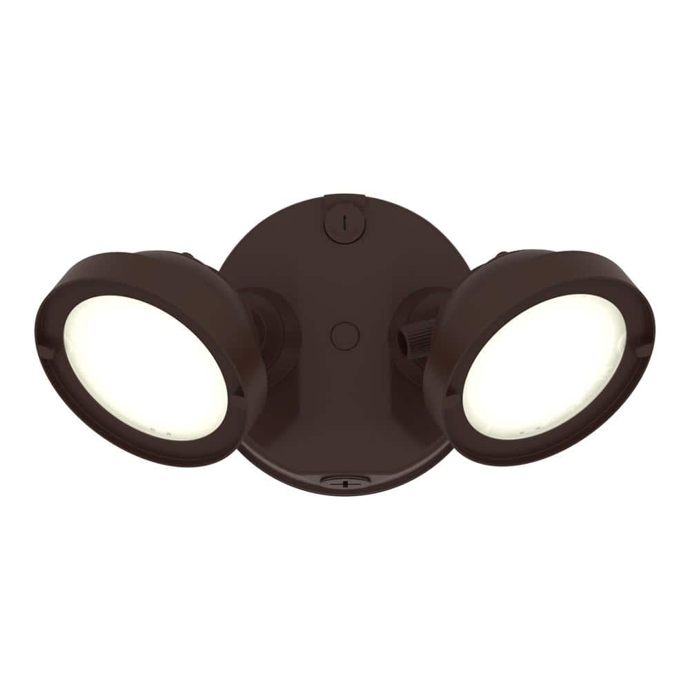 Halo Bronze Hardwired LED Outdoor Floodlight with Dual Heads