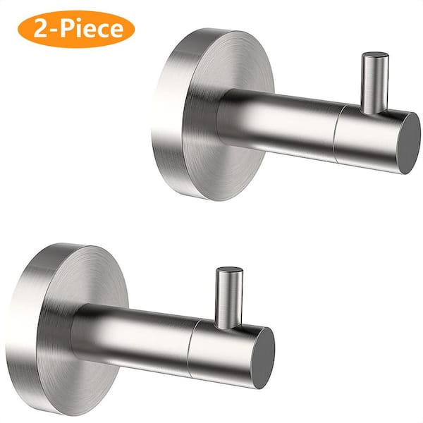 ATKING Bath 2-Pack Knob-Hook Robe/Towel Hook Wall Mounted Clothes Hooks in Brushed Nickel