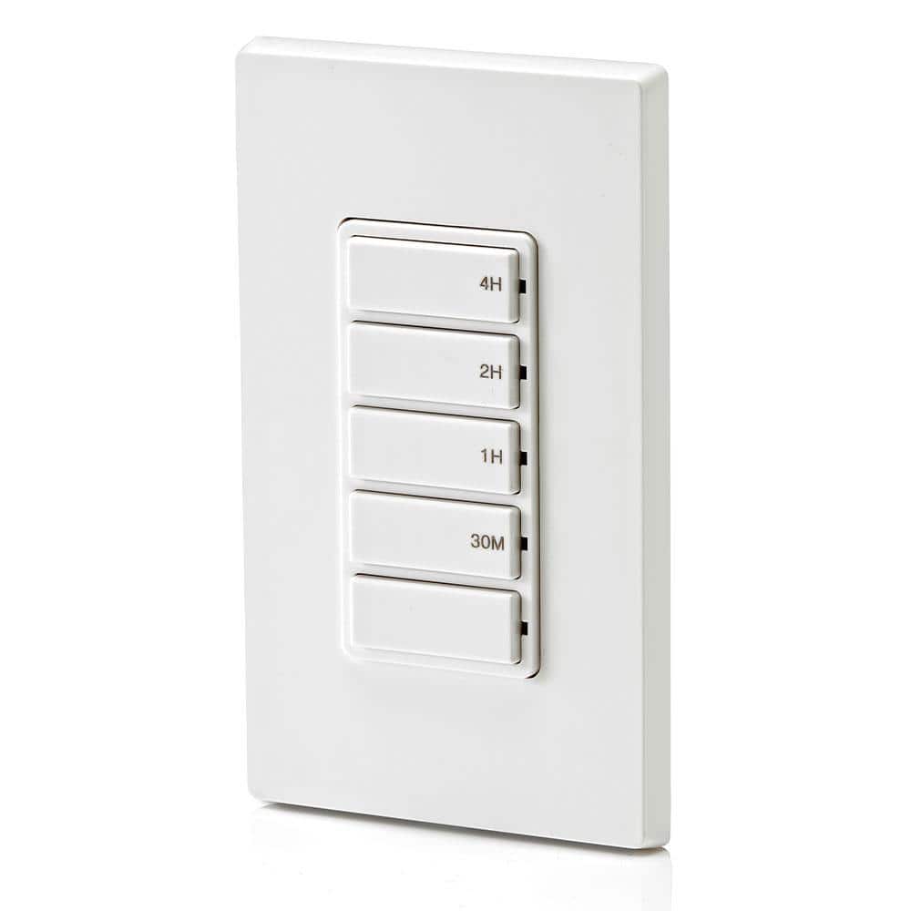 White Digital In-Wall Countdown Timer Switch with Push Buttons