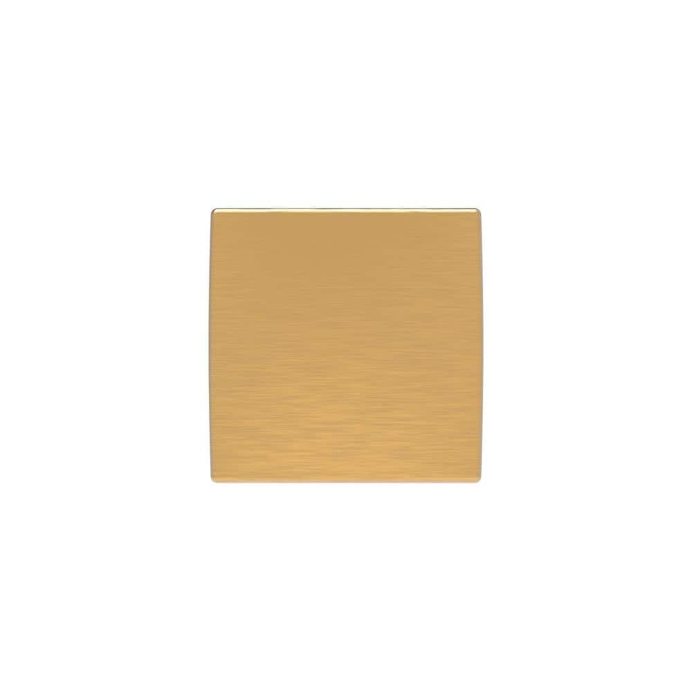 Brushed Golden Brass Square Cabinet Knob with Mounting Hardware