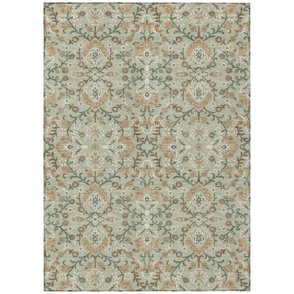 Chantille Machine Washable Indoor/Outdoor Abstract ACN2634 Celery 10 ft. x 14 ft. Area Rug
