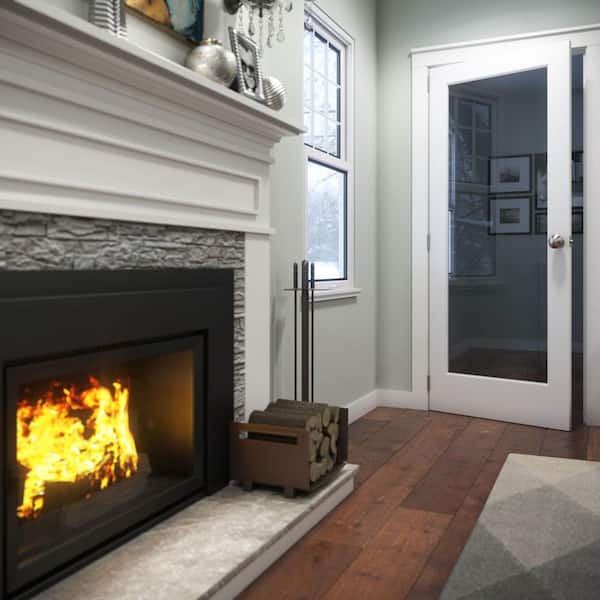 Clear Glass 1 Lite True Divided White Finished Solid French Interior Door Slab