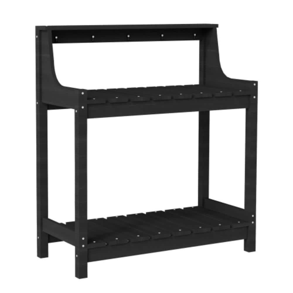 Verdane 43.3 in. Black Outdoor Garden Potting Bench with Storage Shelves price history on PriceWatchPro
