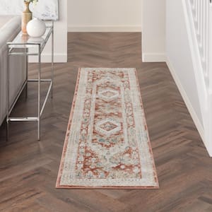 Thalia Rust Multicolor 2 ft. x 10 ft. All-Over Design Transitional Runner Area Rug
