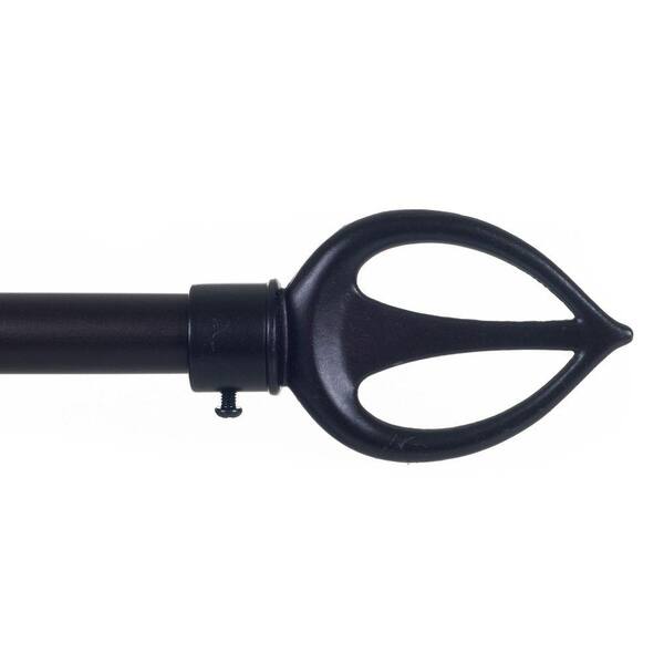 Lavish Home 48 in. - 86 in. Telescoping 3/4 in. Single Curtain Rod in Rubbed Bronze with Spear Finial