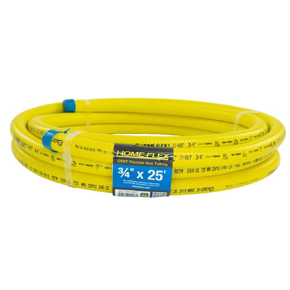 Home-Flex 3/4" Yellow Corrugated Stainless Steel Gas Tubing