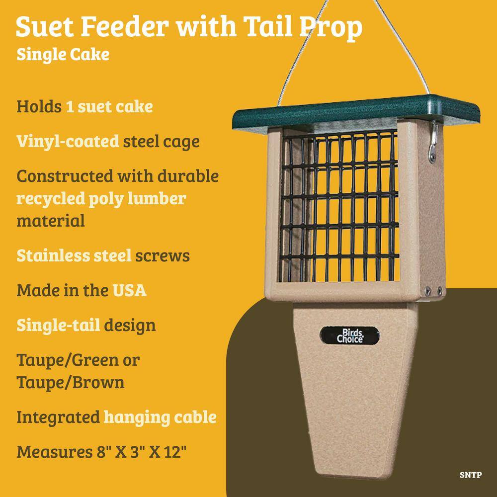 Taupe and Brown Recycled Plastic Hanging Suet Bird Feeder