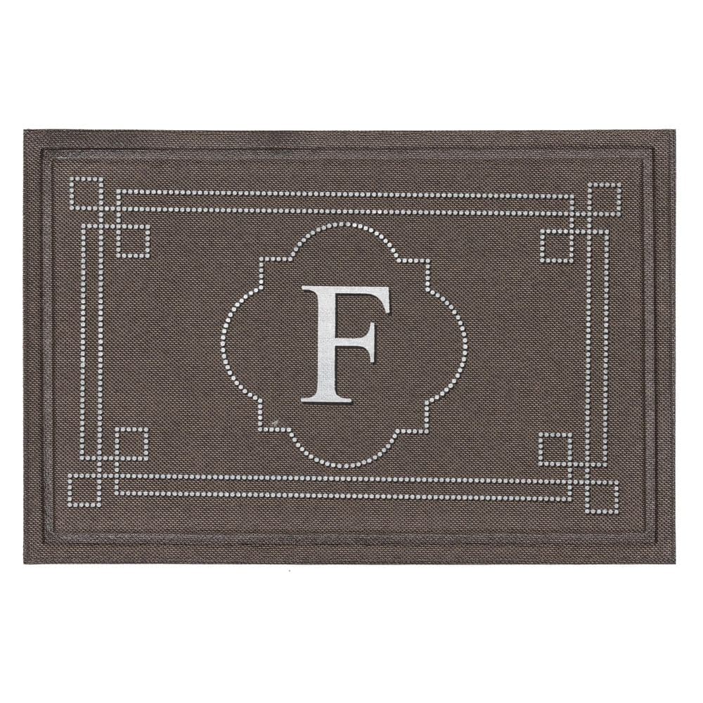 Mohawk Home Flagstone Multi 24 in. x 36 in. Monogram "F" Indoor/Outdoor