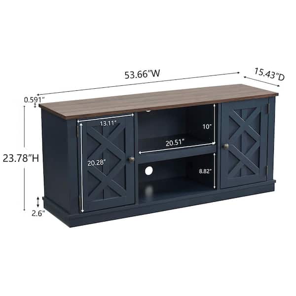 FESTIVO 54 in. Navy TV Stand for TVs Upto 65 in. FTS20322 - The