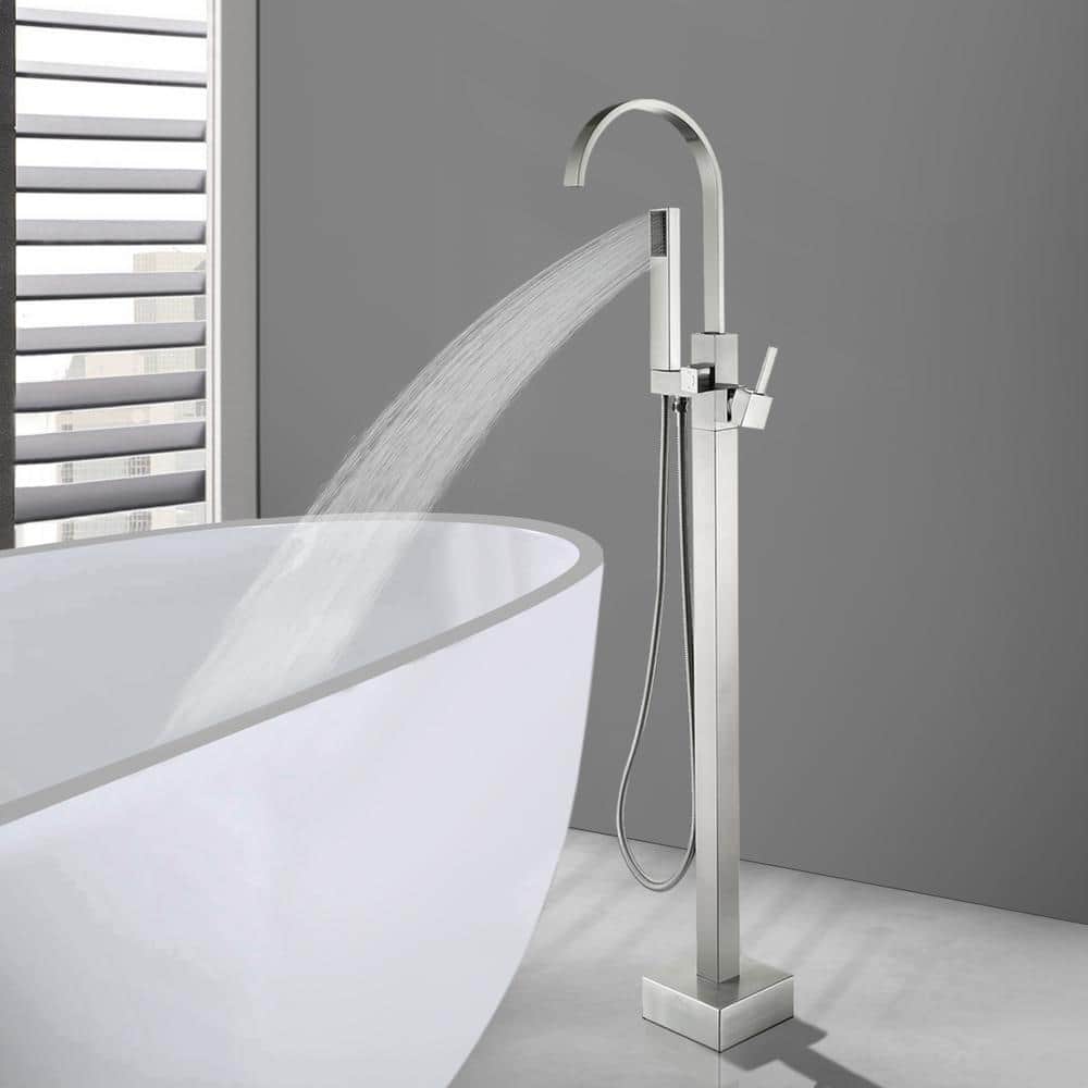 PENGFANG WORLDWIDE LLC P016BNTF Single Handle Floor Mounted Tub Faucet with Handshower