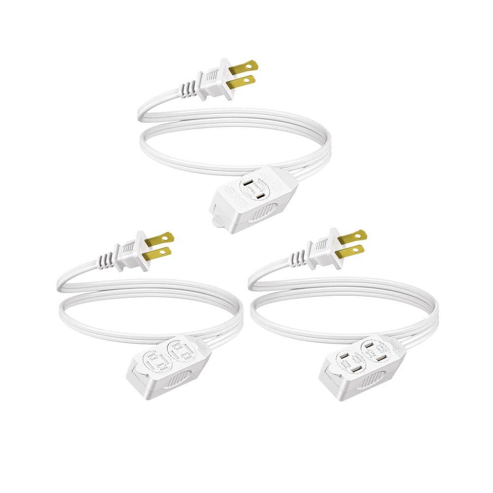 3 ft. 16/2 Gauge Indoor/Outdoor Power Cable with Mutiple Outlets, (3-Pack), White price history on PriceWatchPro
