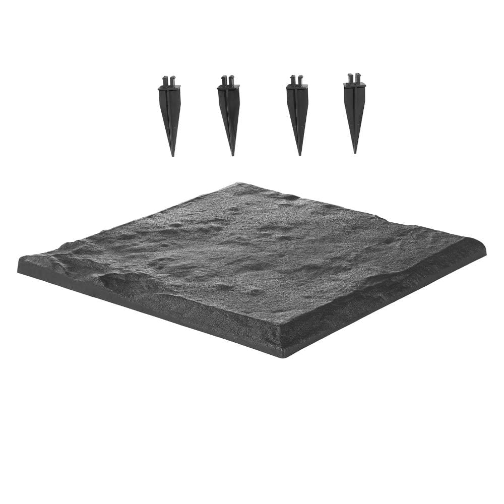 4-Pack Garden Stepping Stones, 15.5 x 15.5 in. Gray Plastic Pathway Pavers with Ground Stakes for Lawn price history on PriceWatchPro