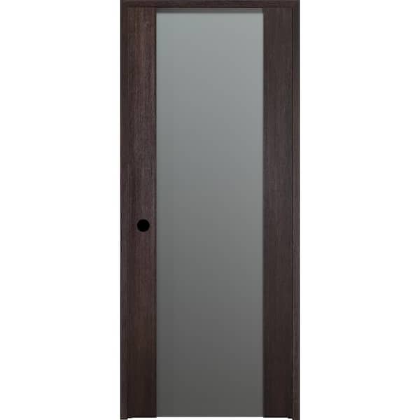 Belldinni Vona 202 32 in. x 80 in. Right-Hand Frosted Glass Solid Core Veralinga Oak Wood 1-Lite Single Prehung Interior Door