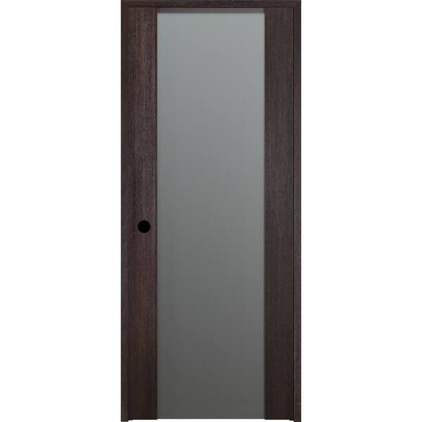 Belldinni Vona 202 36 in. x 80 in. Right-Hand Frosted Glass Solid Core Veralinga Oak Wood 1-Lite Single Prehung Interior Door