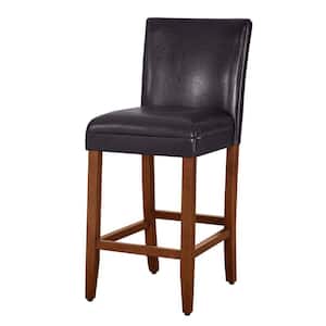 Luxury Brown Faux Leather 29 in. Bar Height Barstool