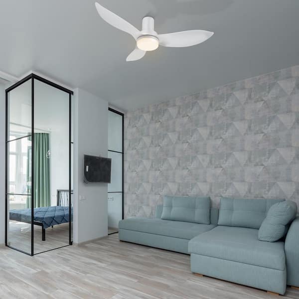 Daisy 45 in. Integrated LED Indoor White DC Motor Smart Ceiling Fan with Light and Remote, Works with Alexa/Google Home