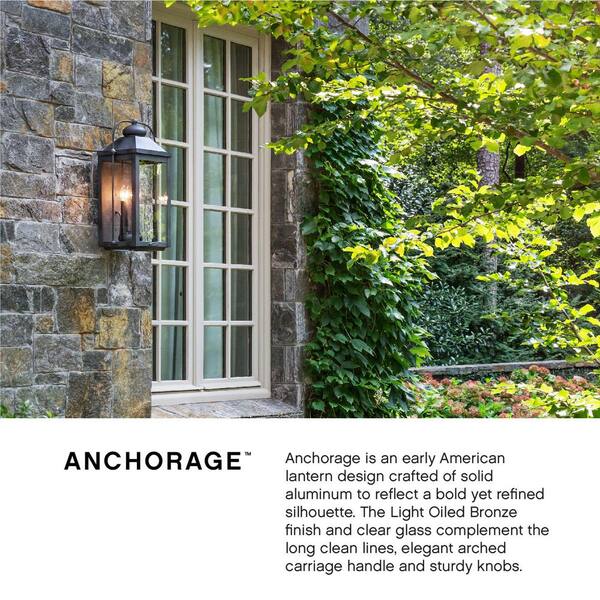 HINKLEY - Anchorage Large 3-Light Light Oiled Bronze Outdoor Wall Mount Lantern Sconce