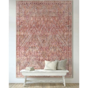 Asha Anya Vintage Tribal Ethnic Red 3 ft. 11 in. x 5 ft. 3 in. Machine Washable Area Rug