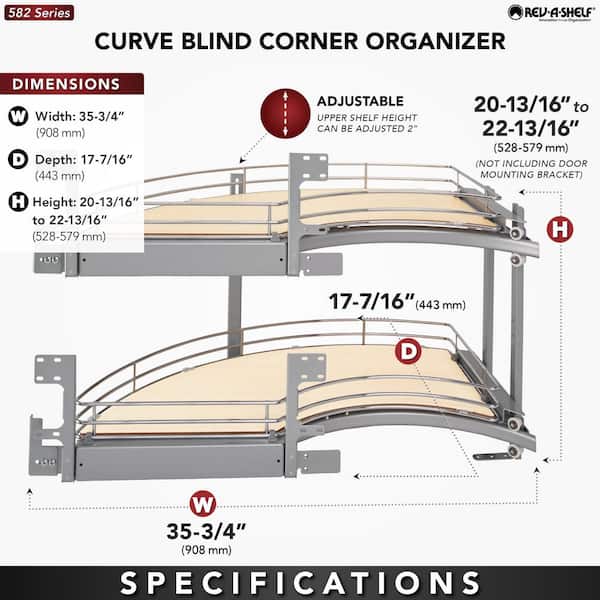 Rev-A-Shelf Sliding Solid Surface 4-shelf Blind Corner Cabinet Organizer