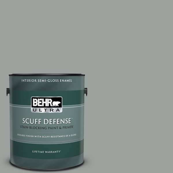 BEHR ULTRA 1 gal. #PPU11-16 Brampton Gray Extra Durable Semi-Gloss Enamel Interior Paint & Primer