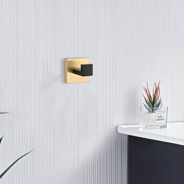 4 -Piece Bath Hardware Set with Mounting Hardware in Gold and Matte Black