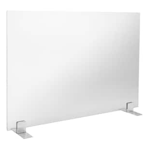 39 in. x 29 in. Clear 1-Panel Fireplace Screen Guard Single Panel Tempered Glass Screen Fire Place