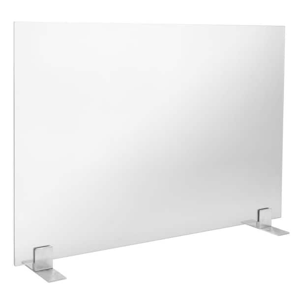 46 in. x 33 in. XL Free Standing Clear Tempered Glass Single Panel Fireplace Screen Flame Guard
