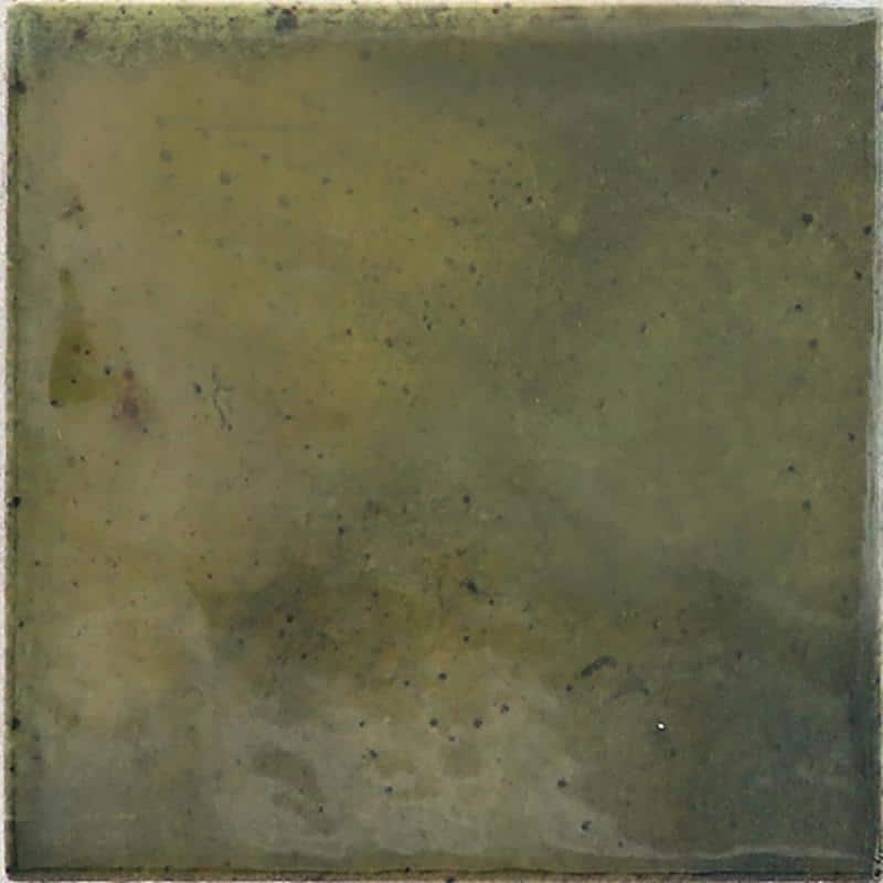Olive Green Glossy Ceramic 4x4 Square Tile