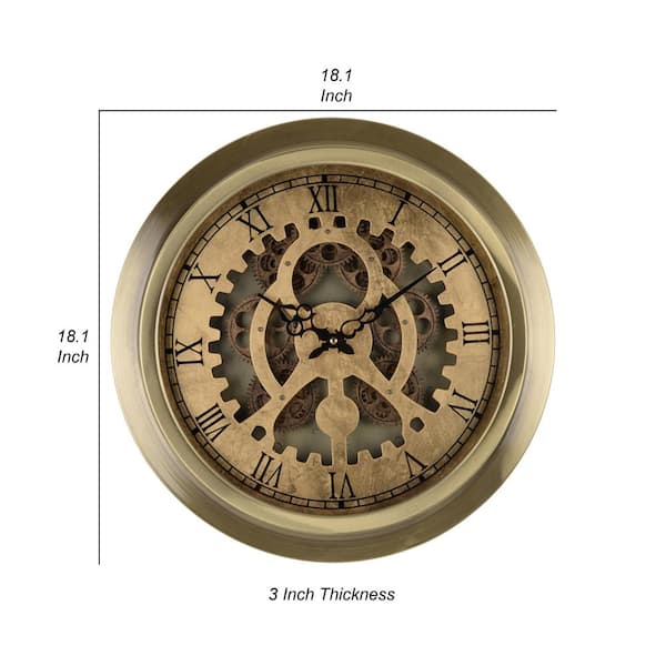 Benjara Gold, Bronze, and Black Analog Metal with Gear