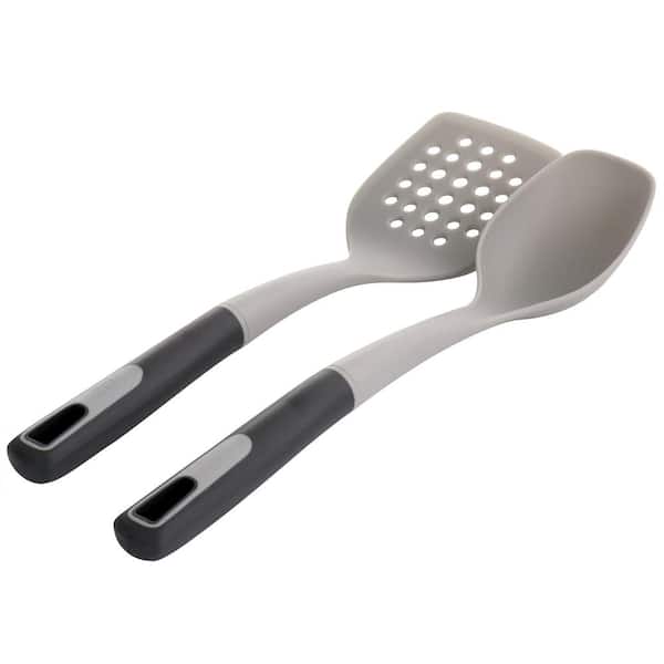 Permanent Warranty Silicone Small Spoon 1 Pcs Heat Resistant Silicone Spatula Cooking for Nonstick Cookware Kitchen Gadgets Small Spoon Grey