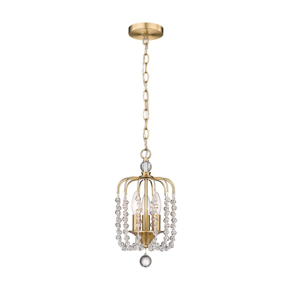 pasentel Mordern 3Lights Gold Crystal Hanging Pendant Light Chandelier