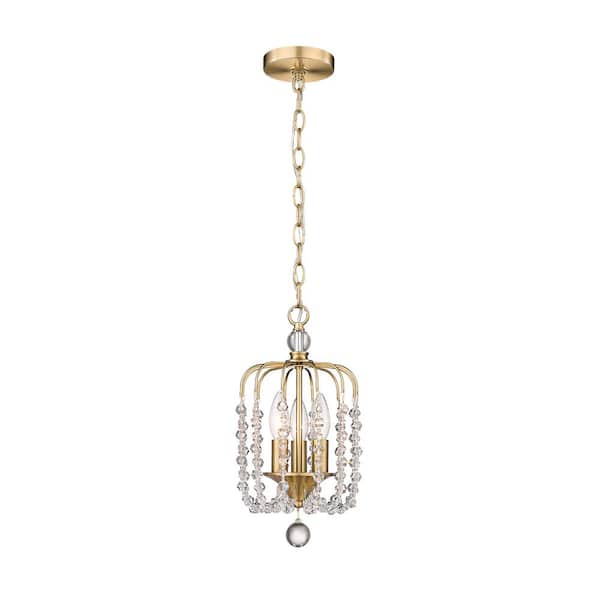 pasentel Mordern 3-Lights Gold Crystal Hanging Pendant Light Chandelier Fixture for Dining Room or Kitchen Island
