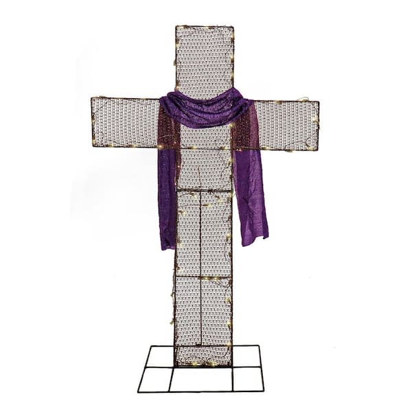 National Tree Company 60 in. Easter Cross with LED Lights