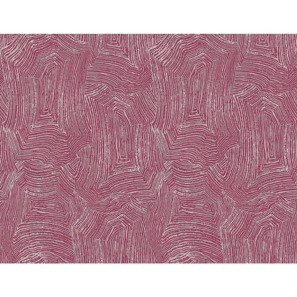 Seabrook Designs 60.75 sq. ft. Merlot and Metallic Silver Radcliffe Abstract Paper Unpasted Wallpaper Roll