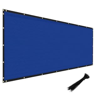 4 ft. x 25 ft. Heavy Duty Fence Screen Fabric Shade Cloth with Brass Grommtes for Garden Yard, Blue