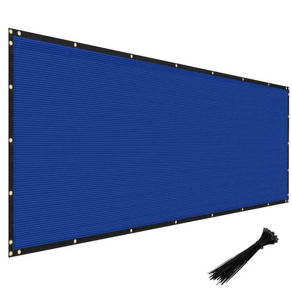 Angel Sar 4 ft. x 25 ft. Heavy Duty Fence Screen Fabric Shade Cloth with Brass Grommtes for Garden Yard, Blue