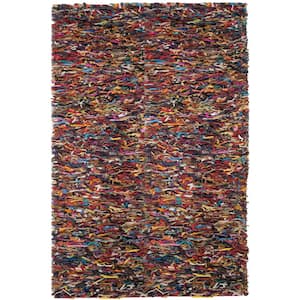 Leather Shag Multi 8 ft. x 10 ft. Solid Area Rug