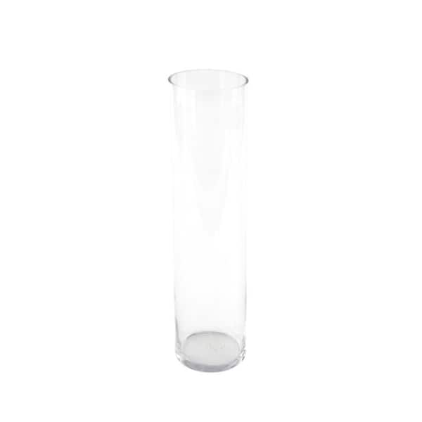 Litton Lane Clear Tall Glass Decorative Vase 048089 - The Home Depot