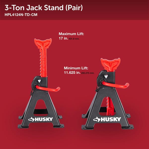 Husky 3 Ton Jack Stands HPL4124N-TD-CM - The Home Depot